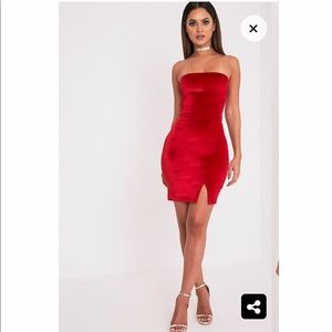 Red pretty velvet dress